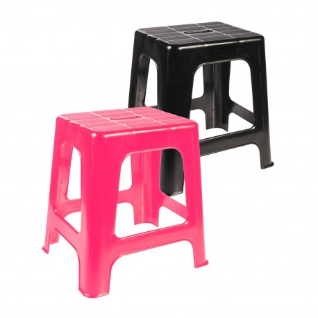 SGABELLO IN PLASTICA V-PLAST BLACK-HOT PINK