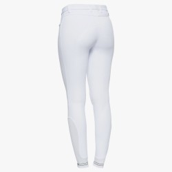 Pantaloni donna con grip al ginocchio e logo traforato