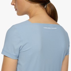 T-shirt da donna in jersey con dettaglio traforato