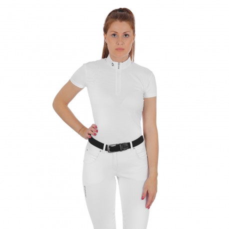 POLO DONNA EQUESTRO MODELLO YEVA IN TESSUTO TECNICO MICROFORATO