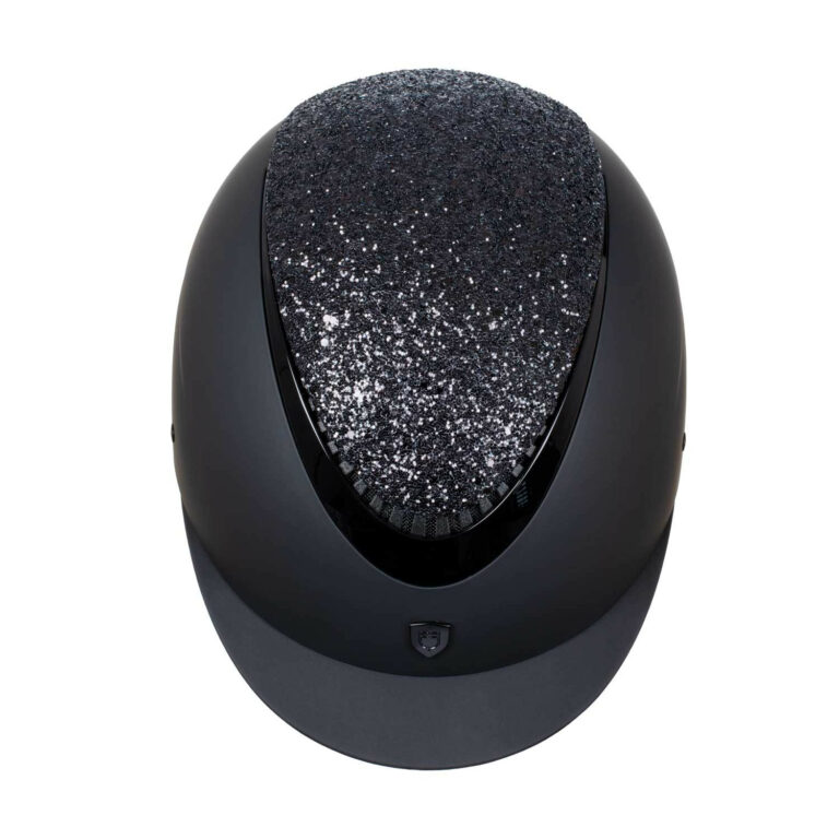 Cap visiera stretta con brillantini omologazione EN 1384-2023
