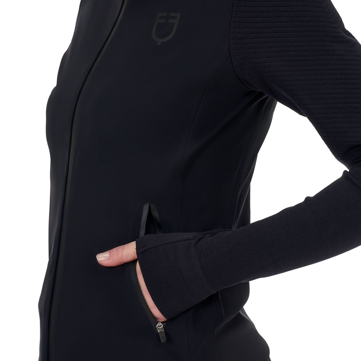 Felpa tecnica donna Equestro Ridertechnology cappuccio - immagine 2