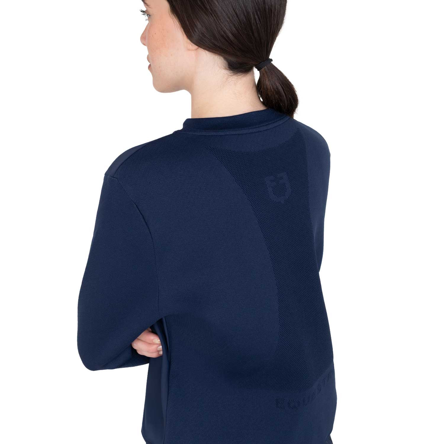 Felpa tecnica donna girocollo con inserti micro mesh - immagine 2